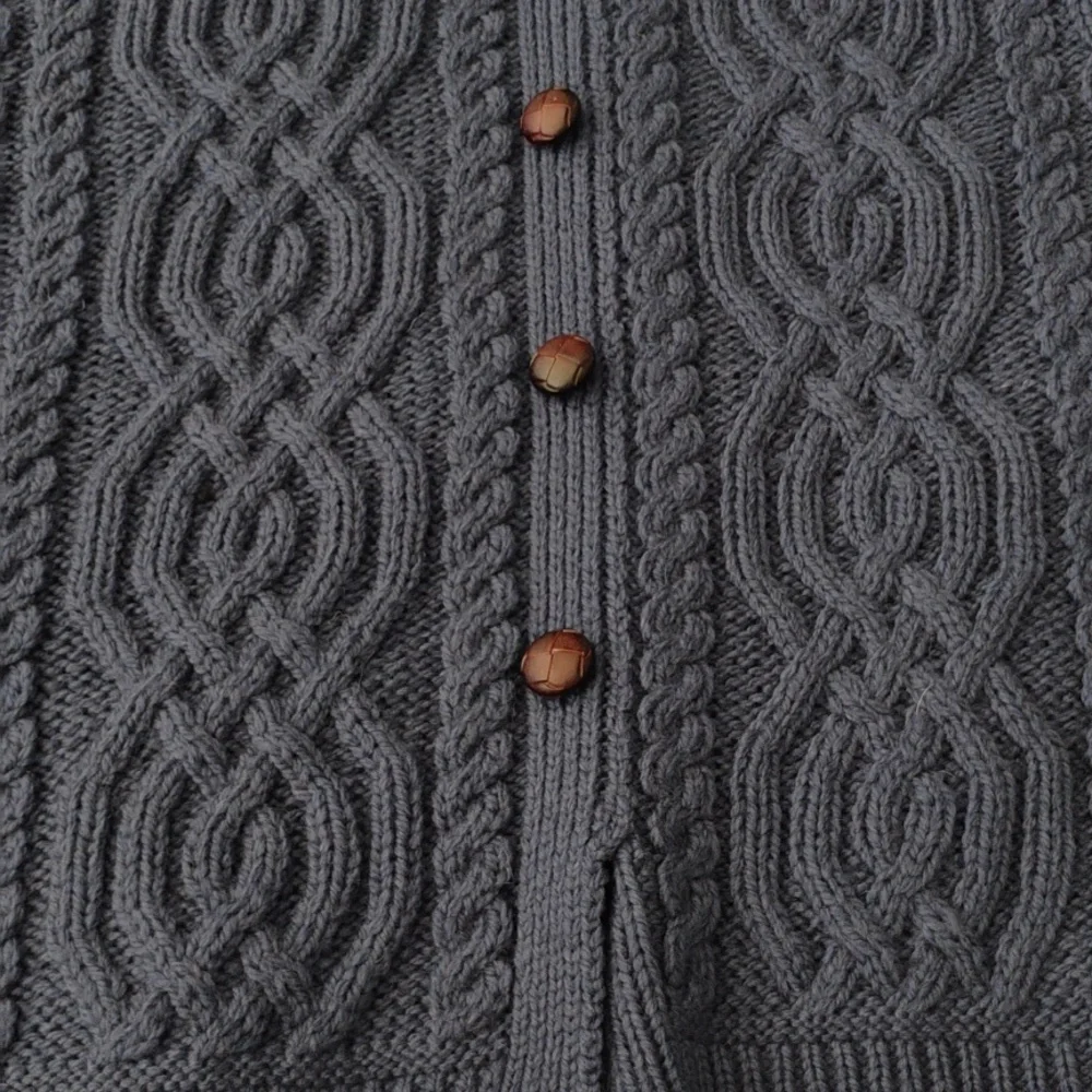 Aran Crafts Ireland Mallard Blue Cable Knit Merino Wool Cowl Poncho Sweater - 10 - Picture 7 of 10
